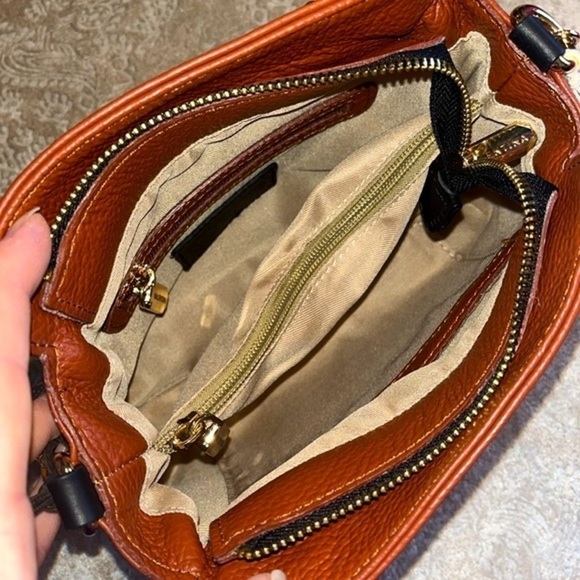 Brand New Valentina Genuine Leather Chain Convertible Handbag Crossbody Purse - Picture 12 of 16